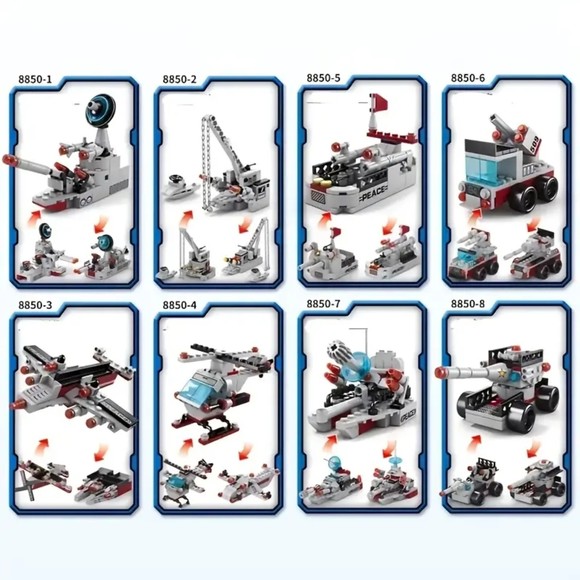 NIB 651pcs 25 Changes Military Warships Series Army Building Blocks Ship Models - Picture 5 of 7